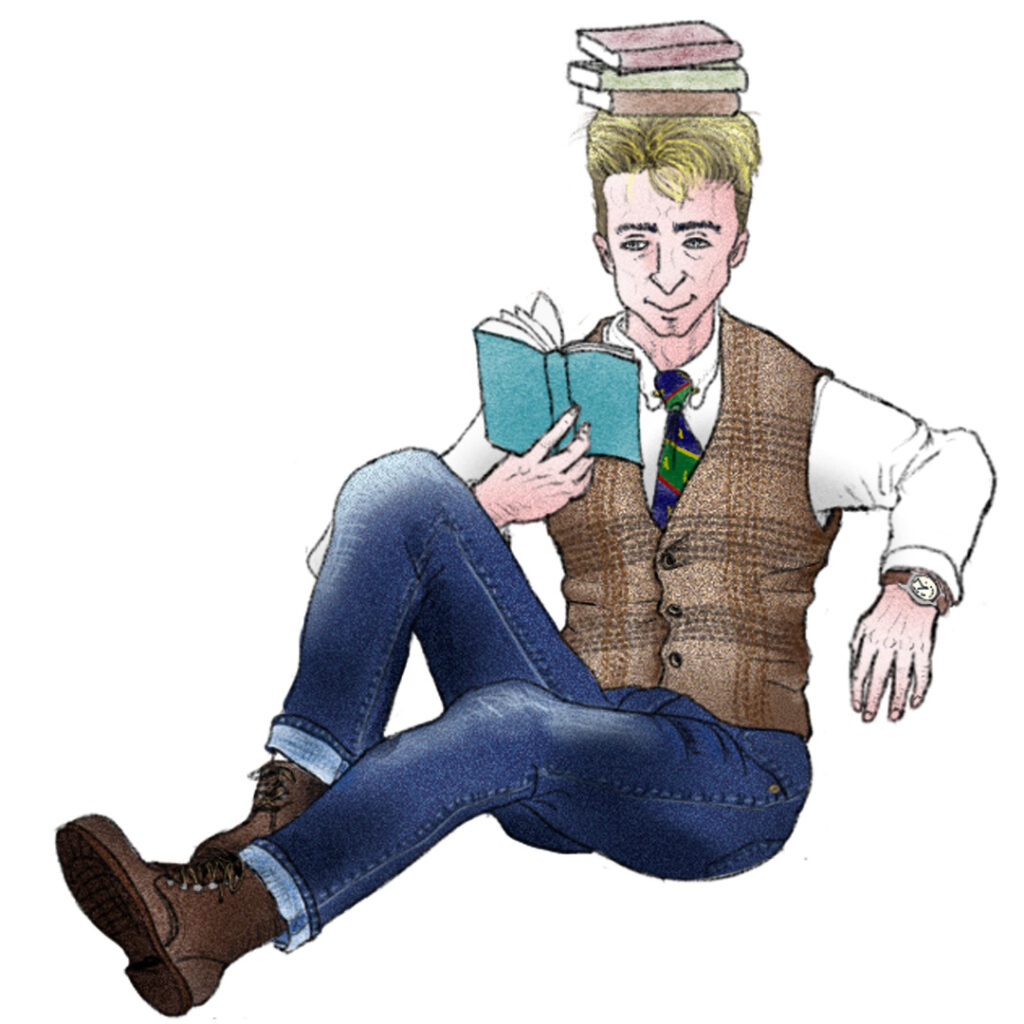 the man reading a book